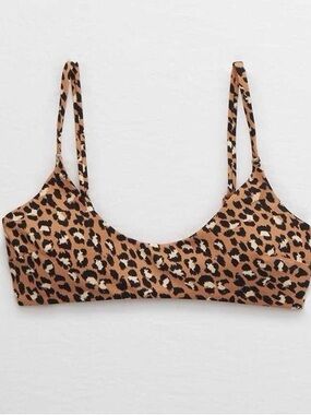 Aerie Scoop Leopard Print Bikini Top